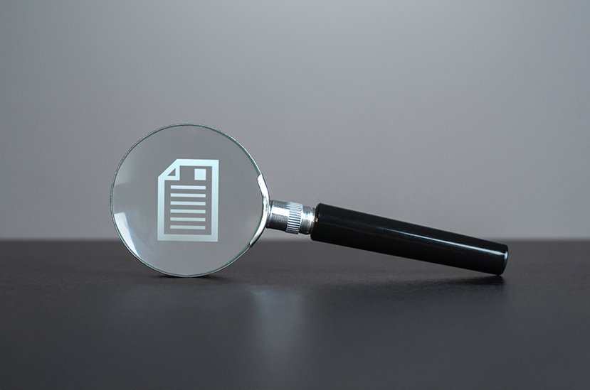 magnifying glass over document icon