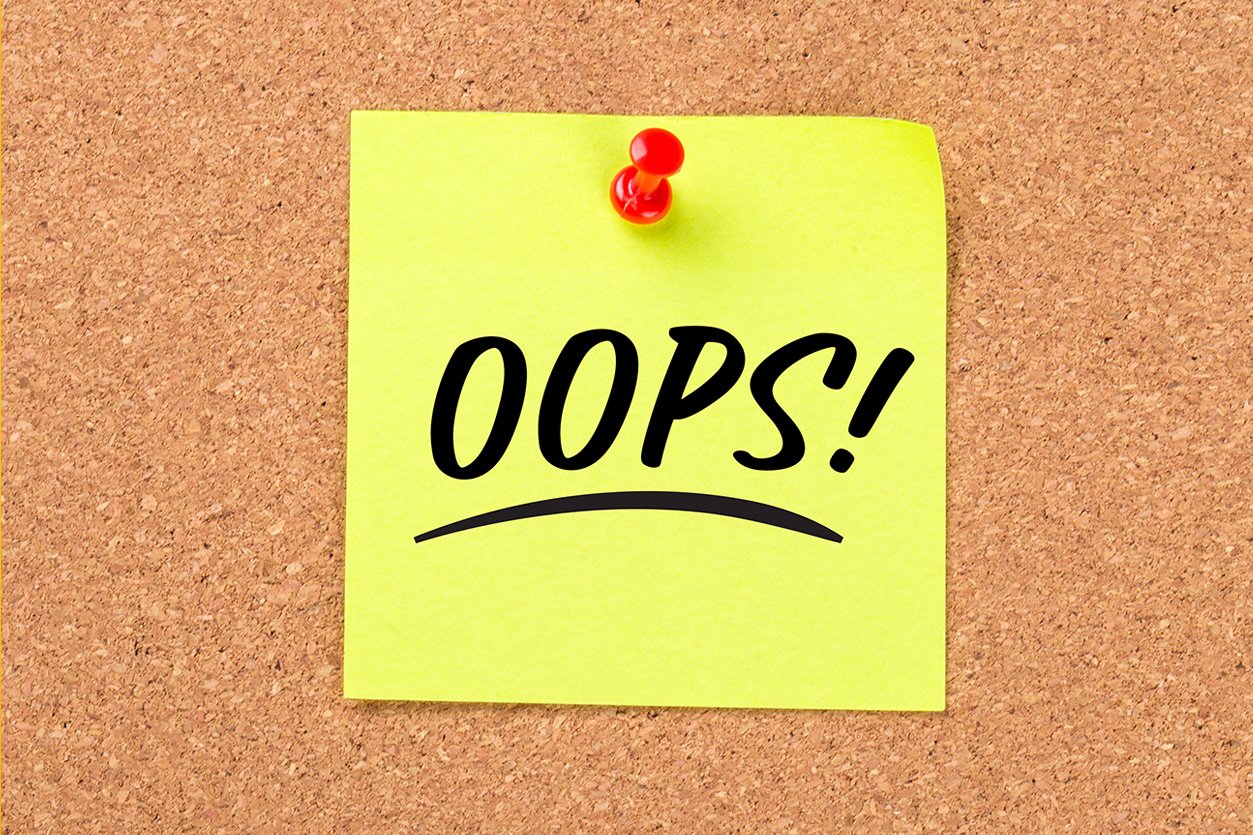 e-discovery tips, clawbacks, sticky note with oops! written on it