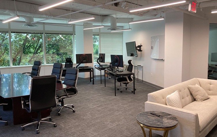 Conference table and additional desks at Tanenholz & Marr office at 11200 Rockville Pike.